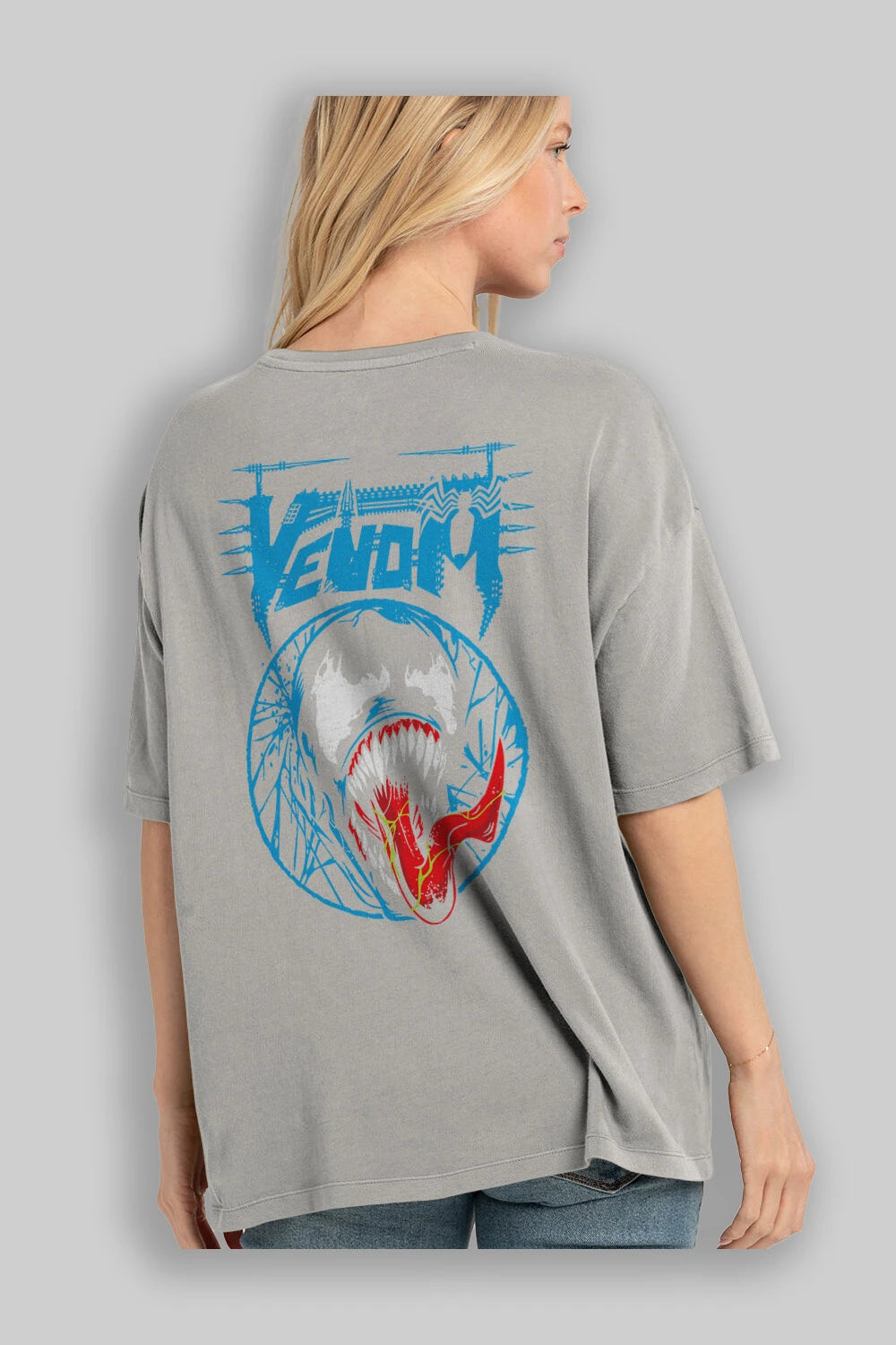 Venom (23) Arka Baskılı Oversize t-shirt Erkek Kadın Unisex %100 Pamuk Bisiklet Yaka tişort