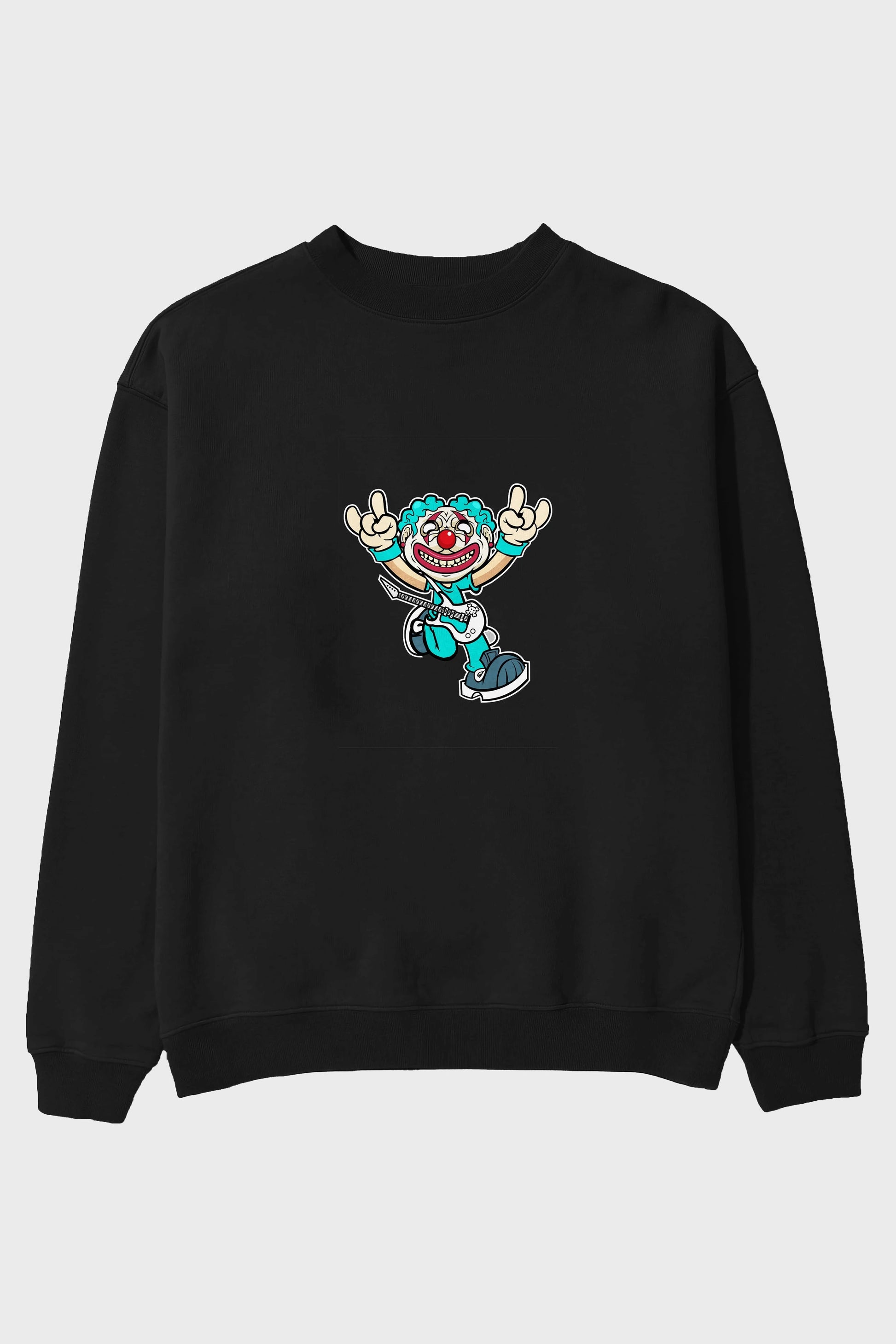 Clown Punk Ön Baskılı Oversize Sweatshirt Erkek Kadın Unisex