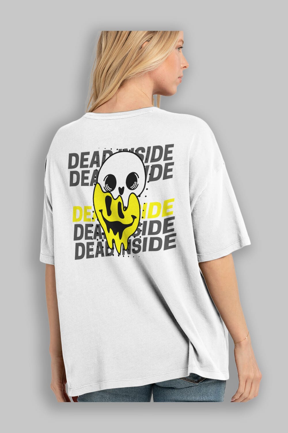 Dead Inside Yazılı Arka Baskılı Oversize t-shirt Erkek Kadın Unisex