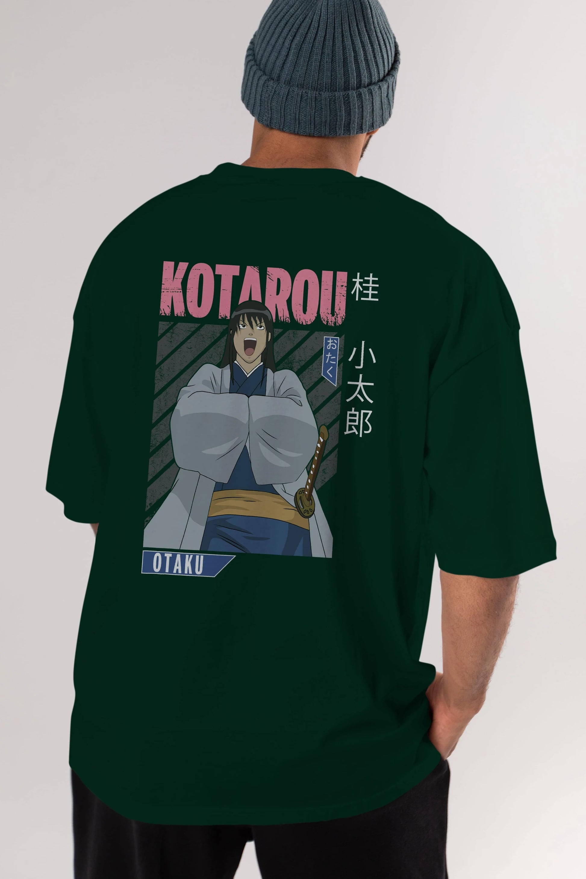 Kotarou Katsura GINTAMA 1 Anime Arka Baskılı Oversize t-shirt Erkek Kadın Unisex