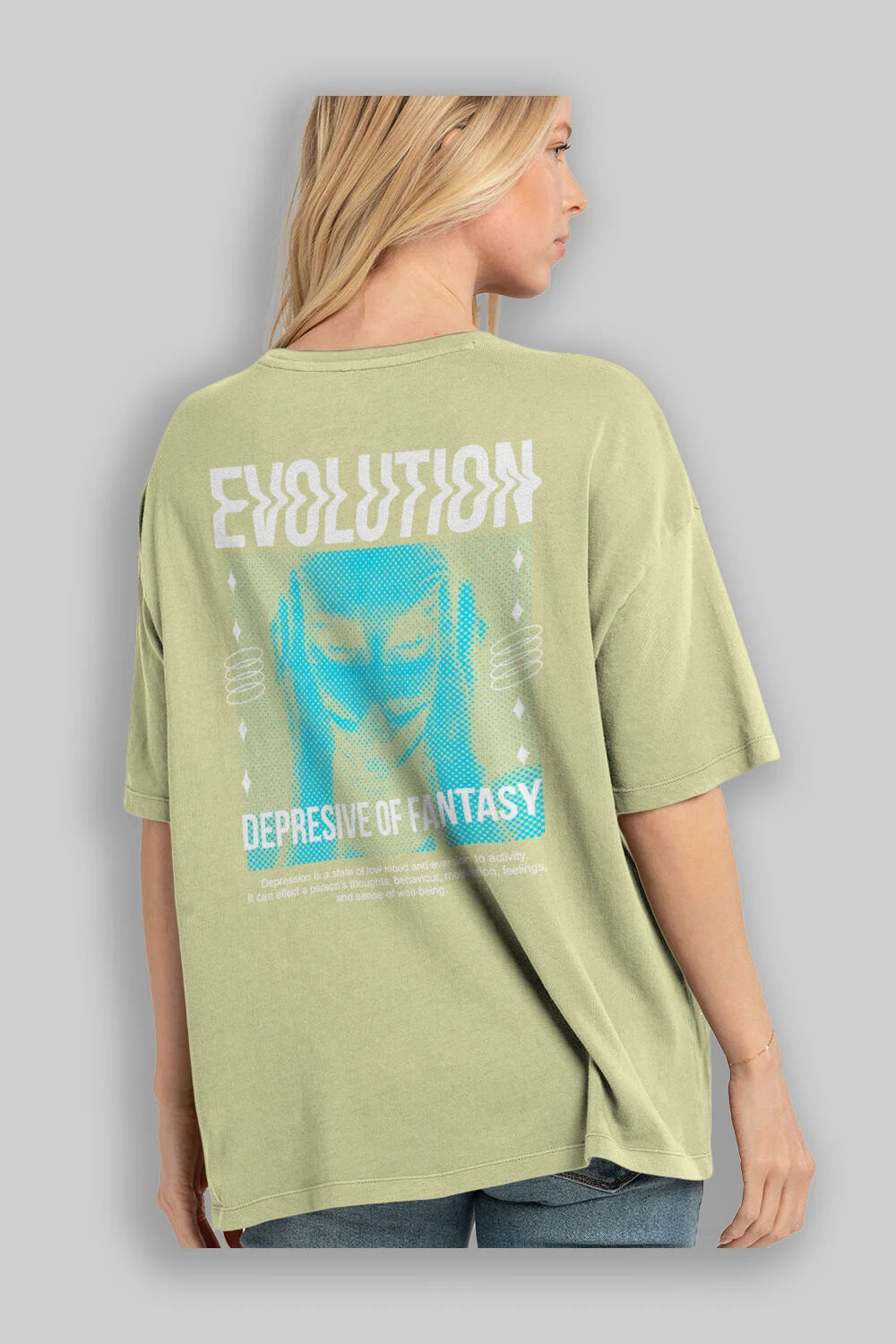 Evolution Arka Baskılı Oversize t-shirt Erkek Kadın Unisex
