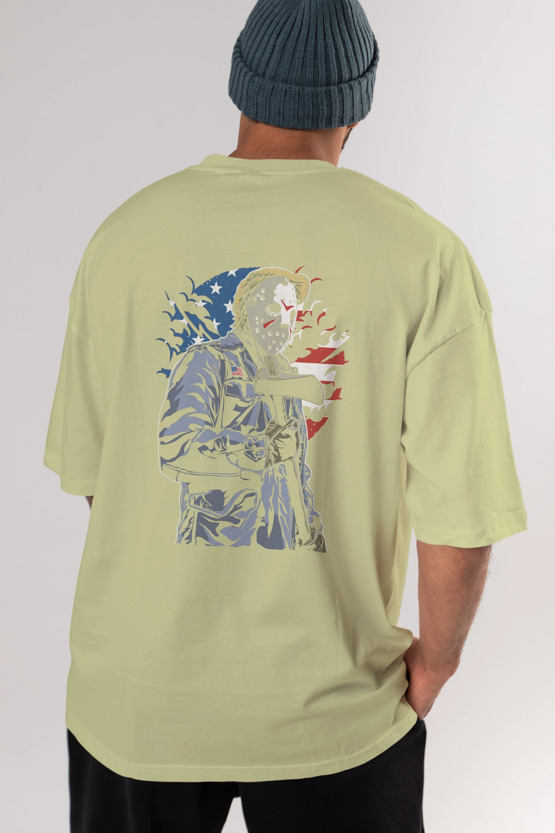 American Killer Arka Baskılı Oversize t-shirt Erkek Kadın Unisex %100 Pamuk
