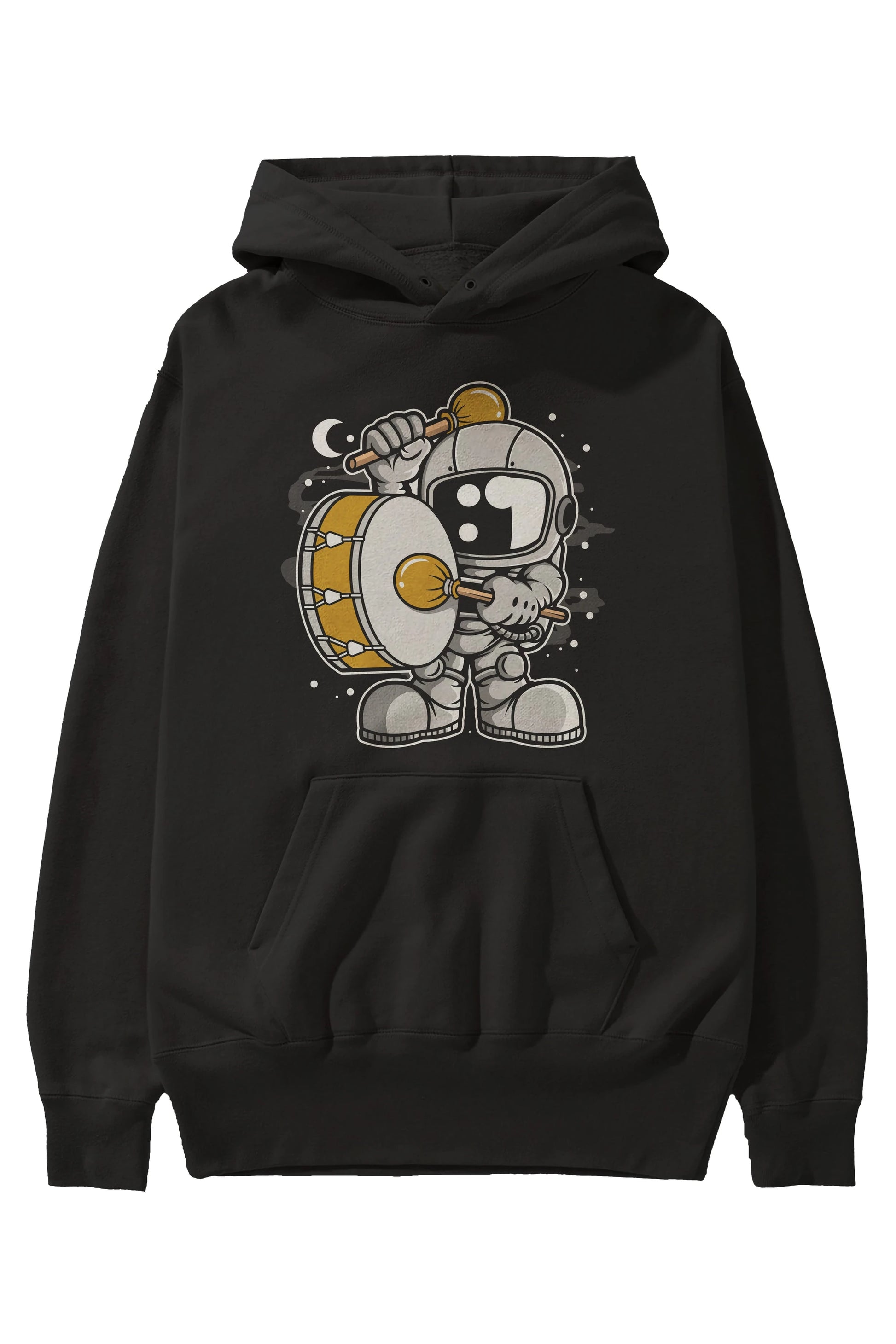Astronaut Marching Band Ön Baskılı Hoodie Oversize Kapüşonlu Sweatshirt Erkek Kadın Unisex