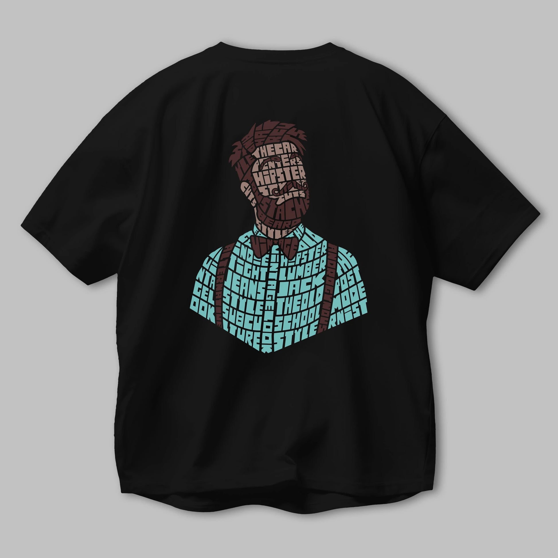 Hipster (2) Arka Baskılı Oversize t-shirt %100 pamuk Erkek Kadın Unisex