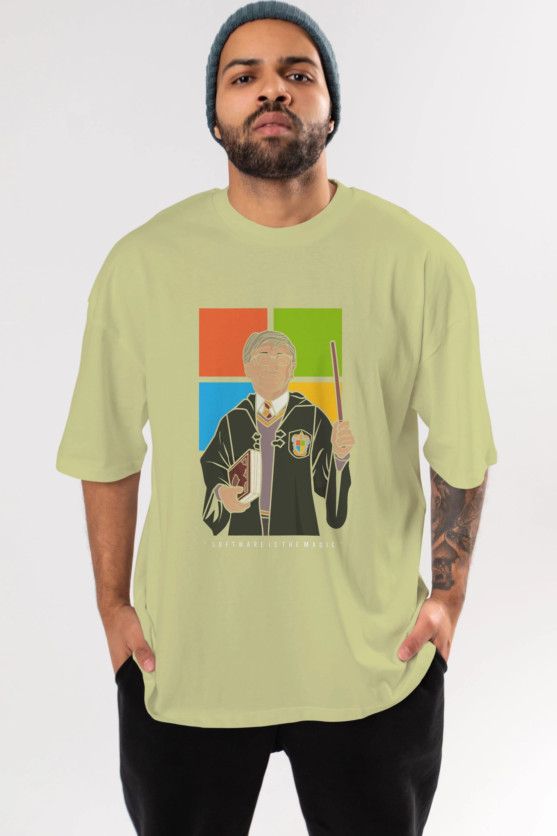 Harry Potter Gates Ön Baskılı Oversize t-shirt Erkek Kadın Unisex %100 Pamuk tişort