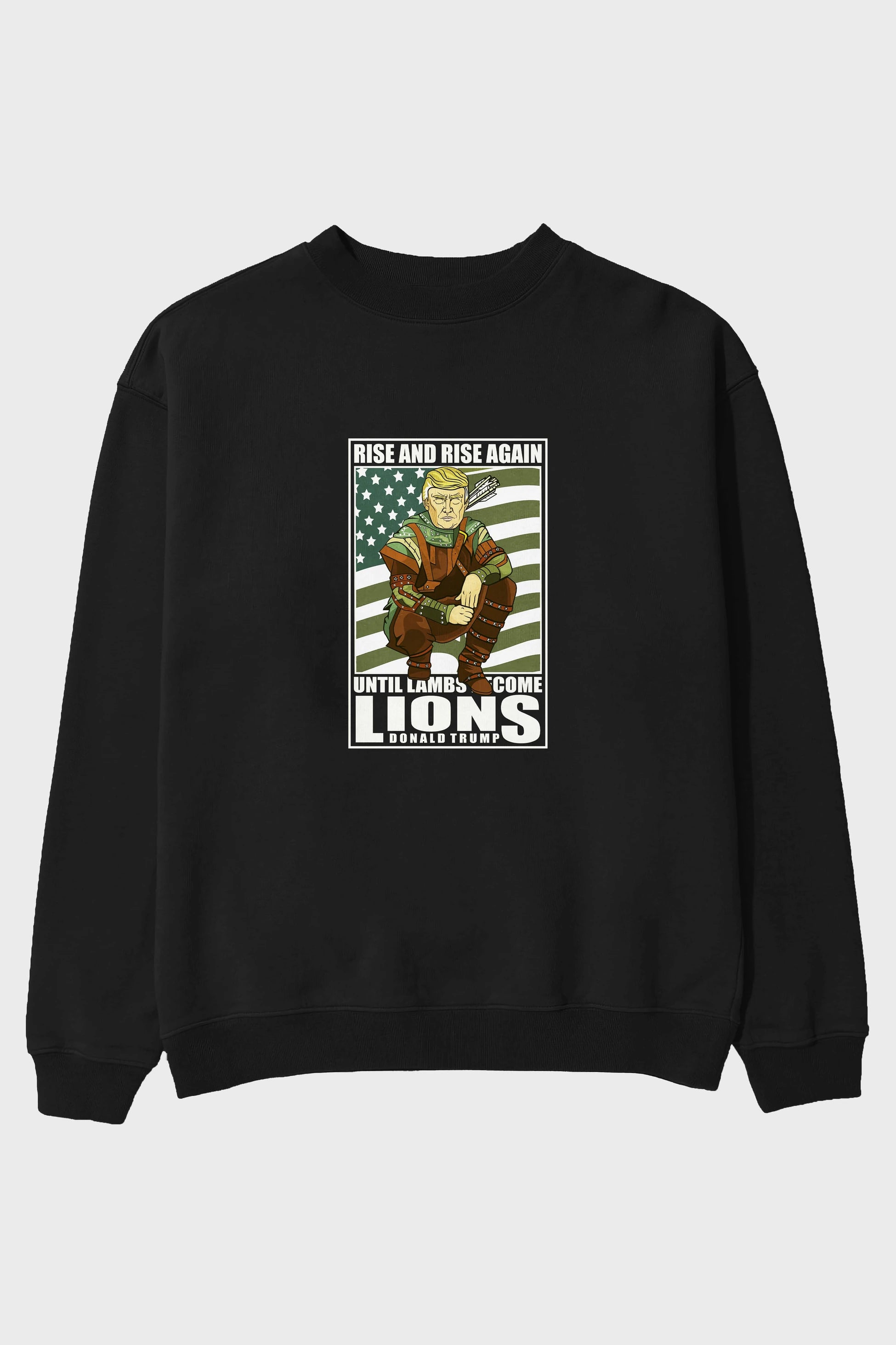 Robin Hood Trump Ön Baskılı Oversize Sweatshirt Erkek Kadın Unisex
