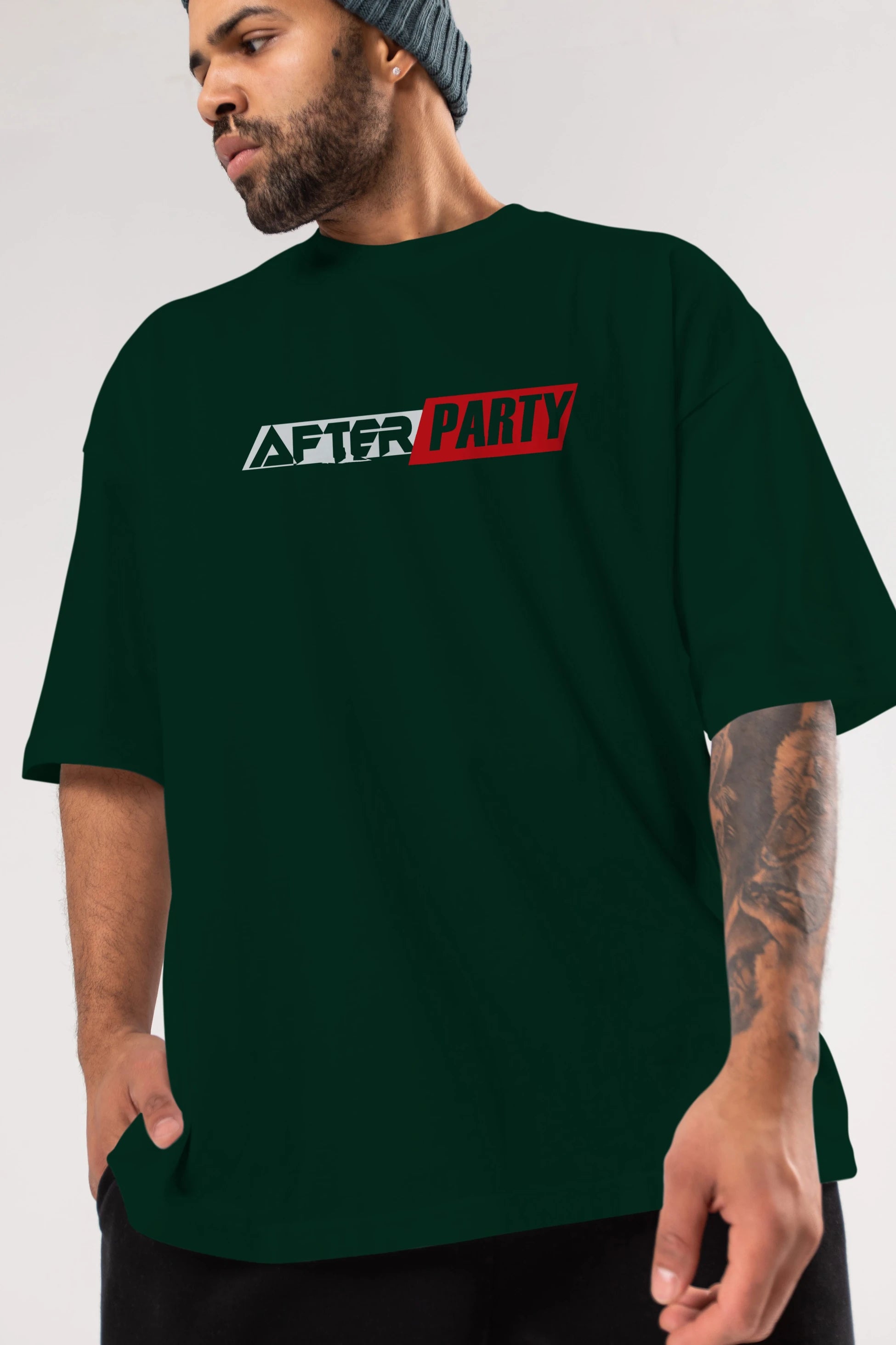 After Party Ön Baskılı Oversize t-shirt %100 pamuk Erkek Kadın Unisex