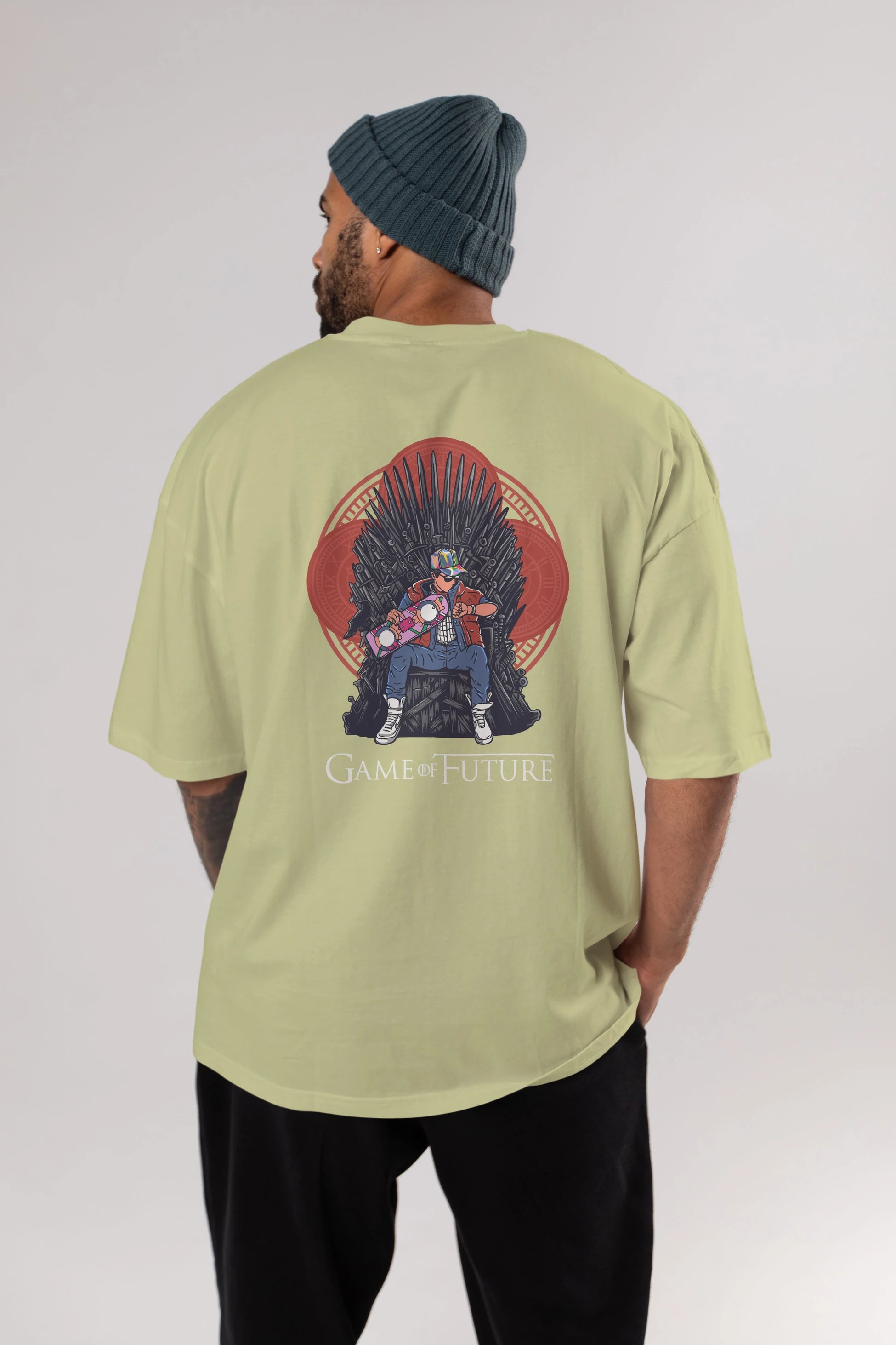 Game Of Future Arka Baskılı Oversize t-shirt Erkek Kadın Unisex %100 Pamuk