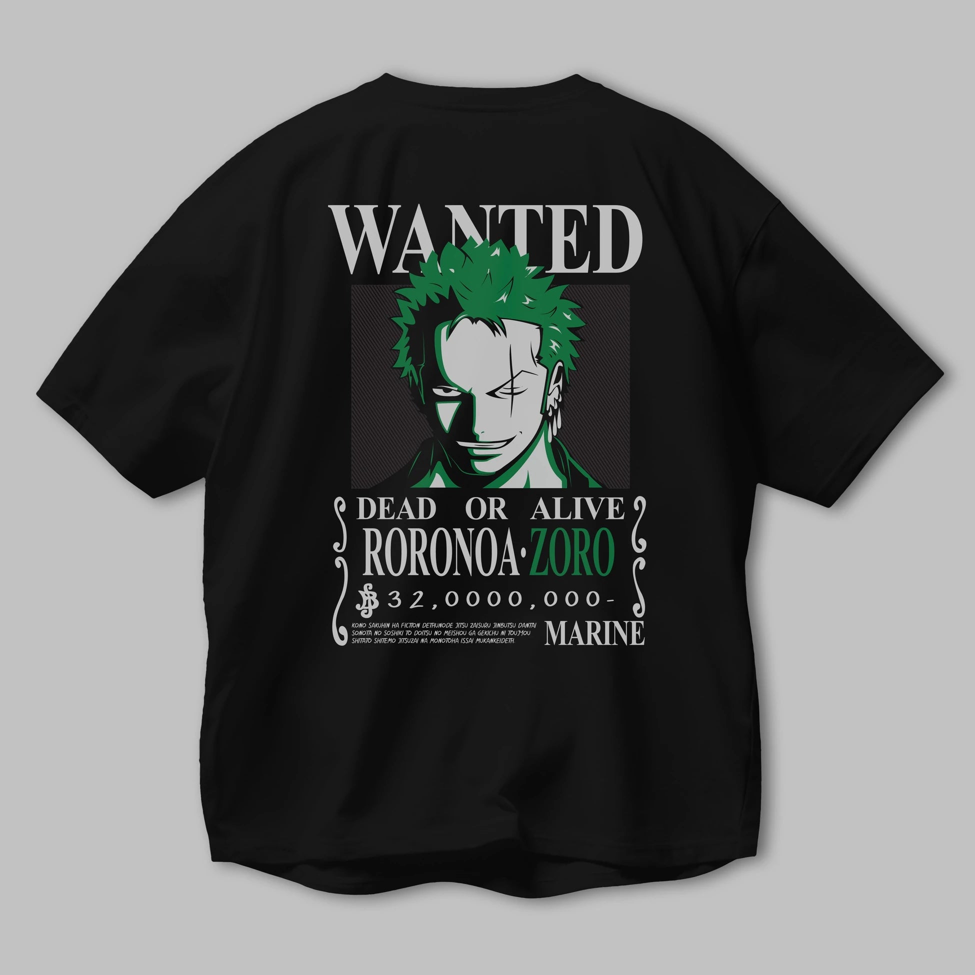 Roronoa Zoro Anime Arka Baskılı Oversize t-shirt Erkek Kadın Unisex %100 pamuk tişort