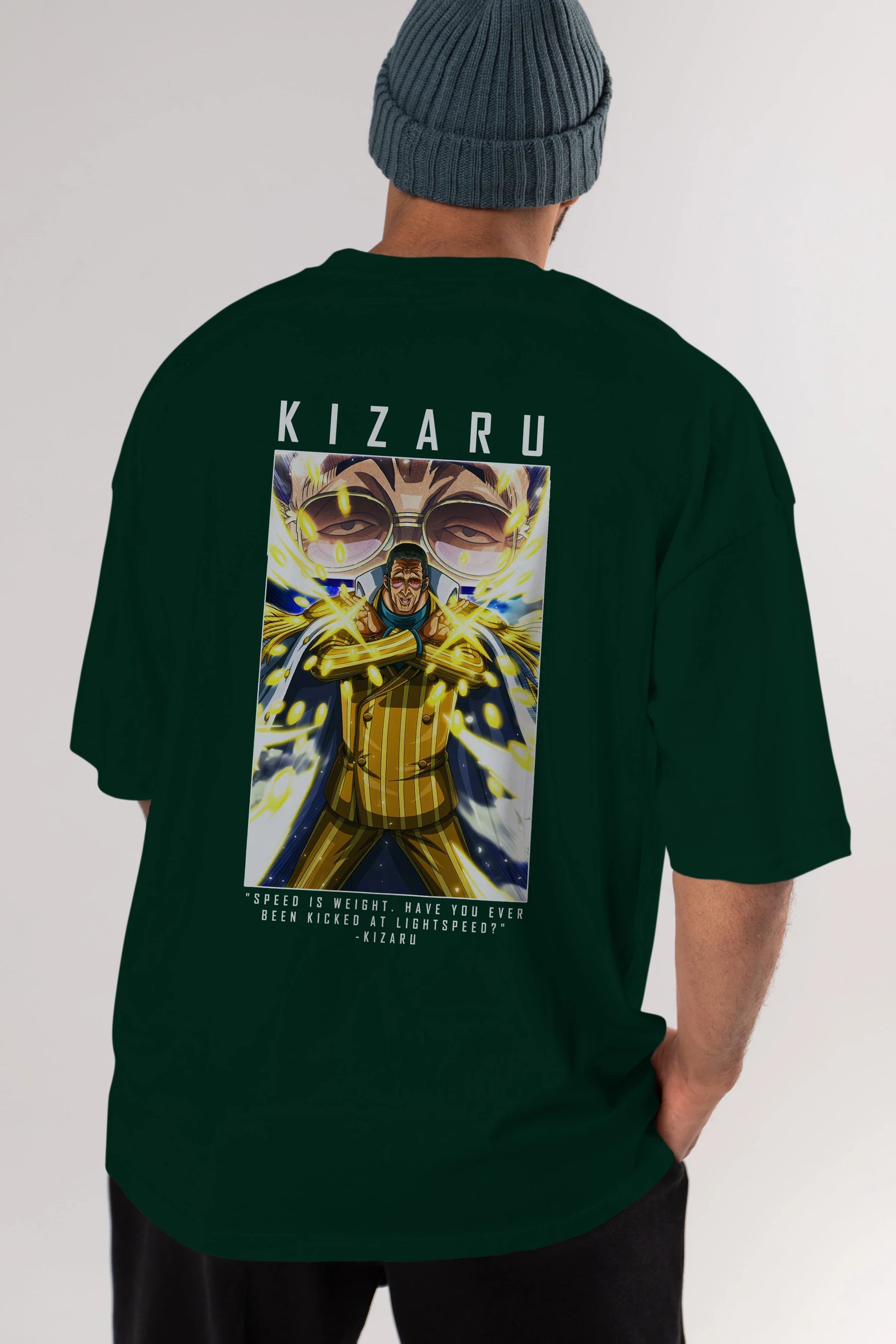 Kizaru Anime Arka Baskılı Oversize t-shirt Erkek Kadın Unisex %100 pamuk tişort