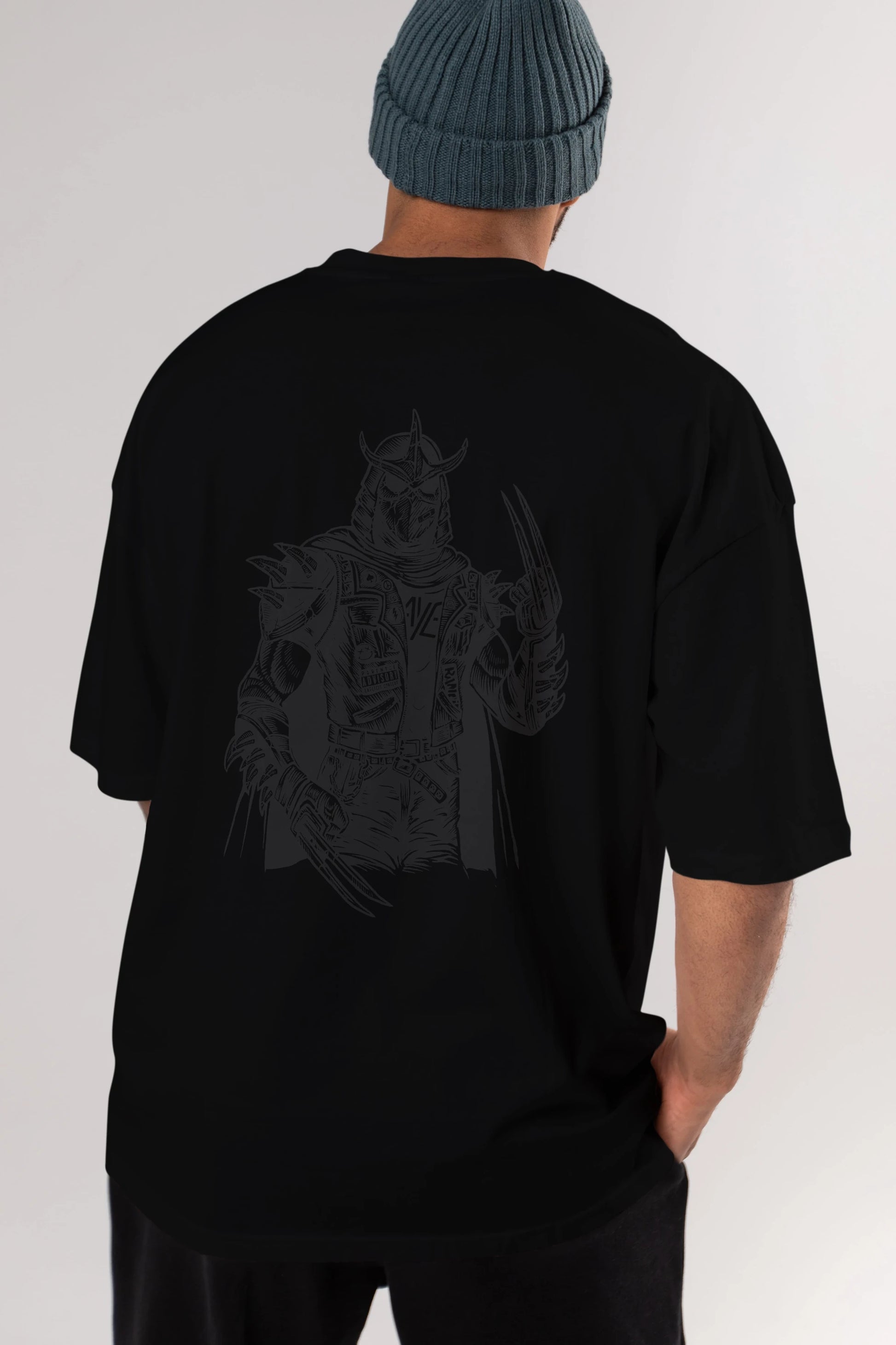 Shredder Punk Arka Baskılı Oversize t-shirt Erkek Kadın Unisex %100 Pamuk