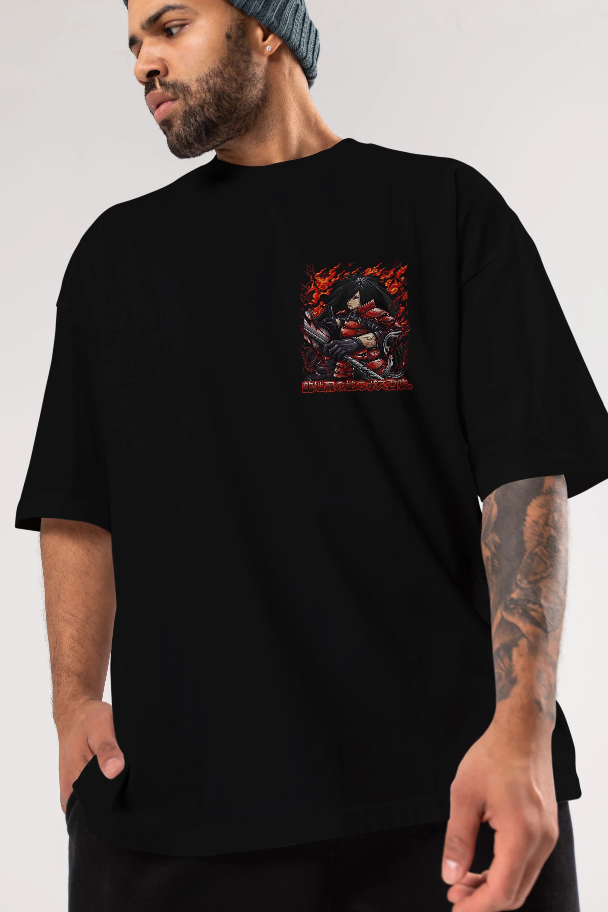 NARUTO (12) Ön Sol Baskılı Oversize t-shirt Erkek Kadın Unisex %100 Pamuk Bisiklet Yaka tişort
