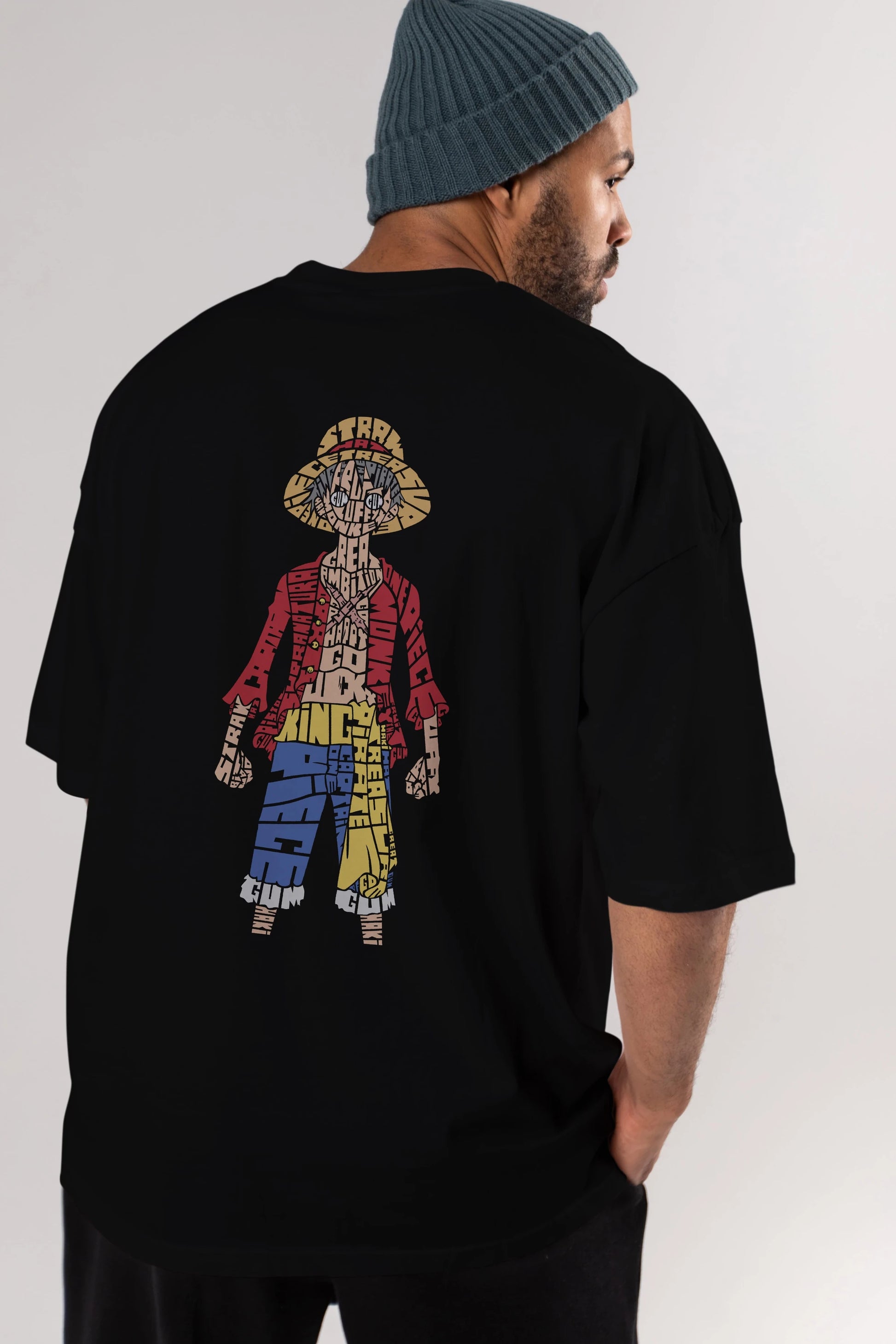 One Piece Arka Baskılı Oversize t-shirt %100 pamuk Erkek Kadın Unisex