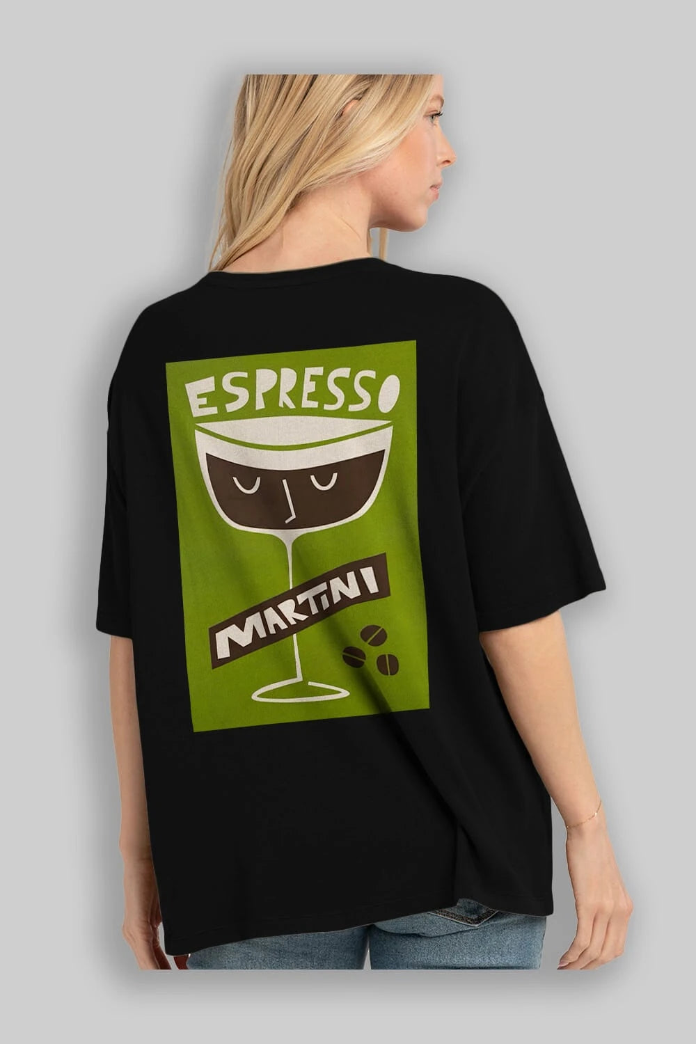 Espresso Martini 2 Arka Baskılı Oversize t-shirt Erkek Kadın Unisex %100 Pamuk Bisiklet Yaka tişort