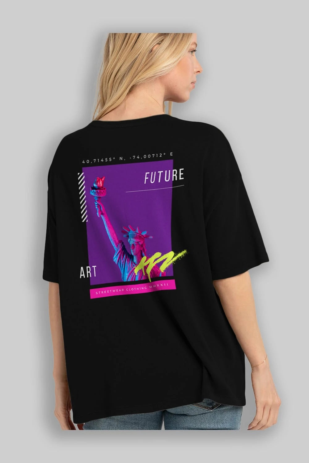 Future Streetwear Arka Baskılı Oversize t-shirt Erkek Kadın Unisex