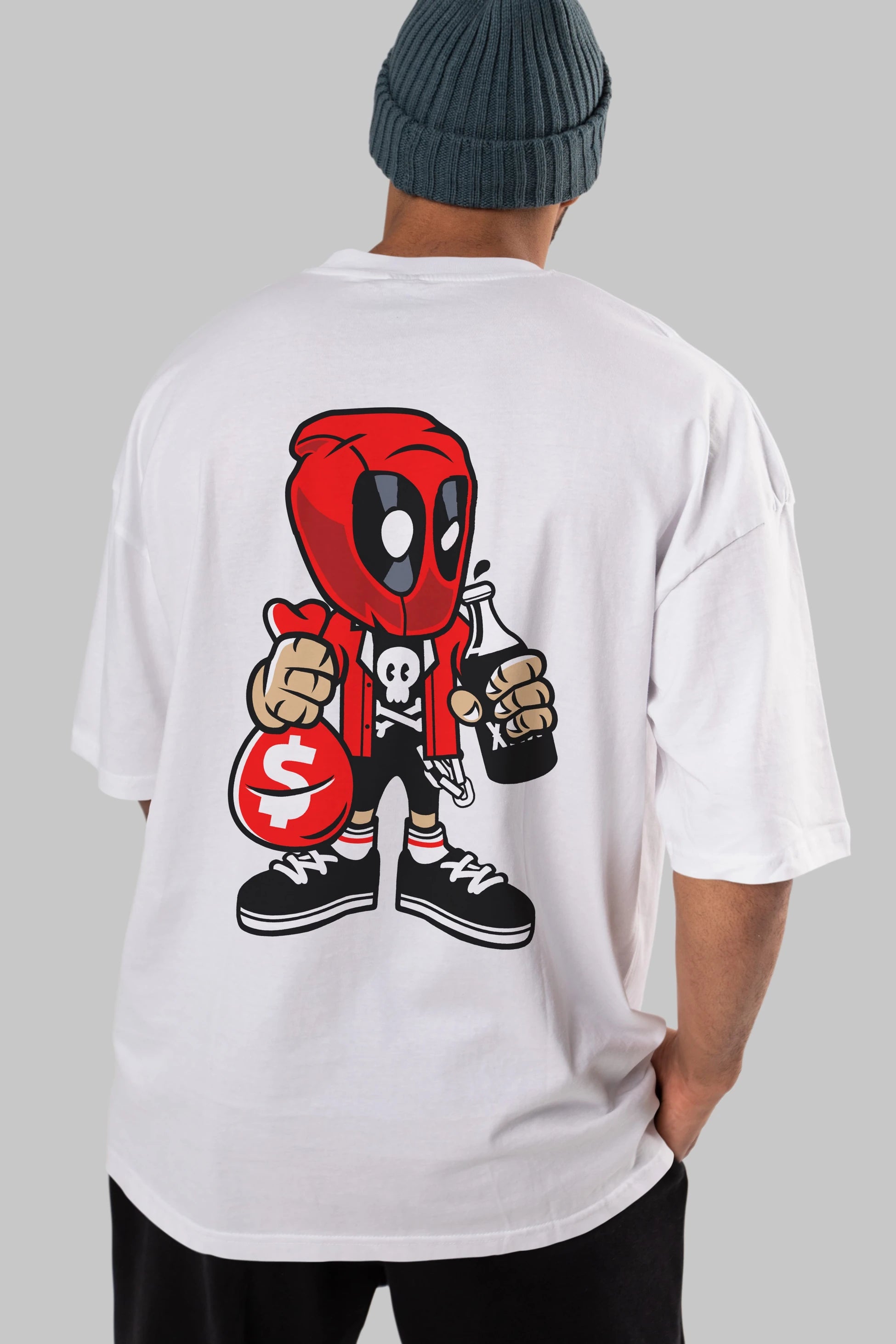 Deadpool (20) Arka Baskılı Oversize t-shirt Erkek Kadın Unisex %100 Pamuk Bisiklet Yaka tişort