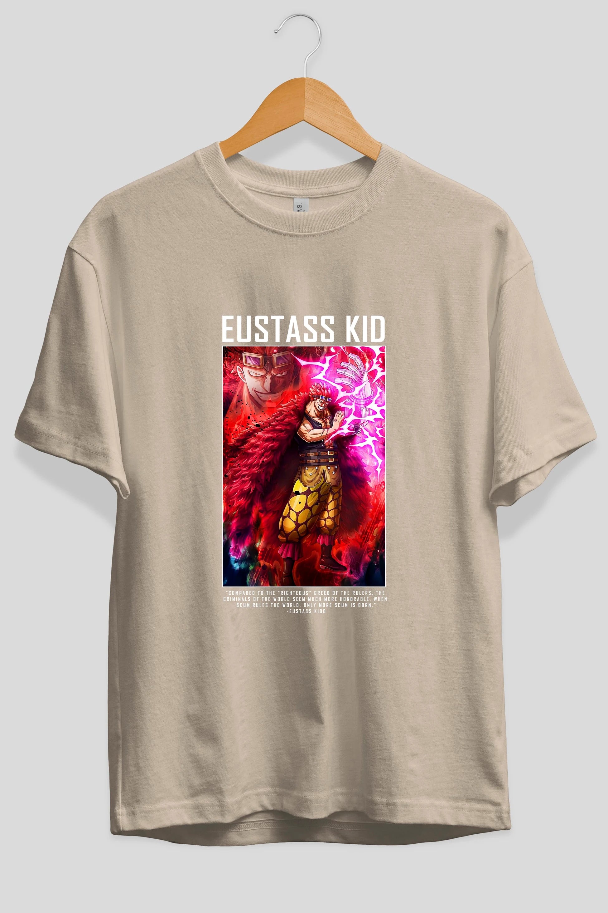 Eustass Kid Anime Ön Baskılı Oversize t-shirt Erkek Kadın Unisex