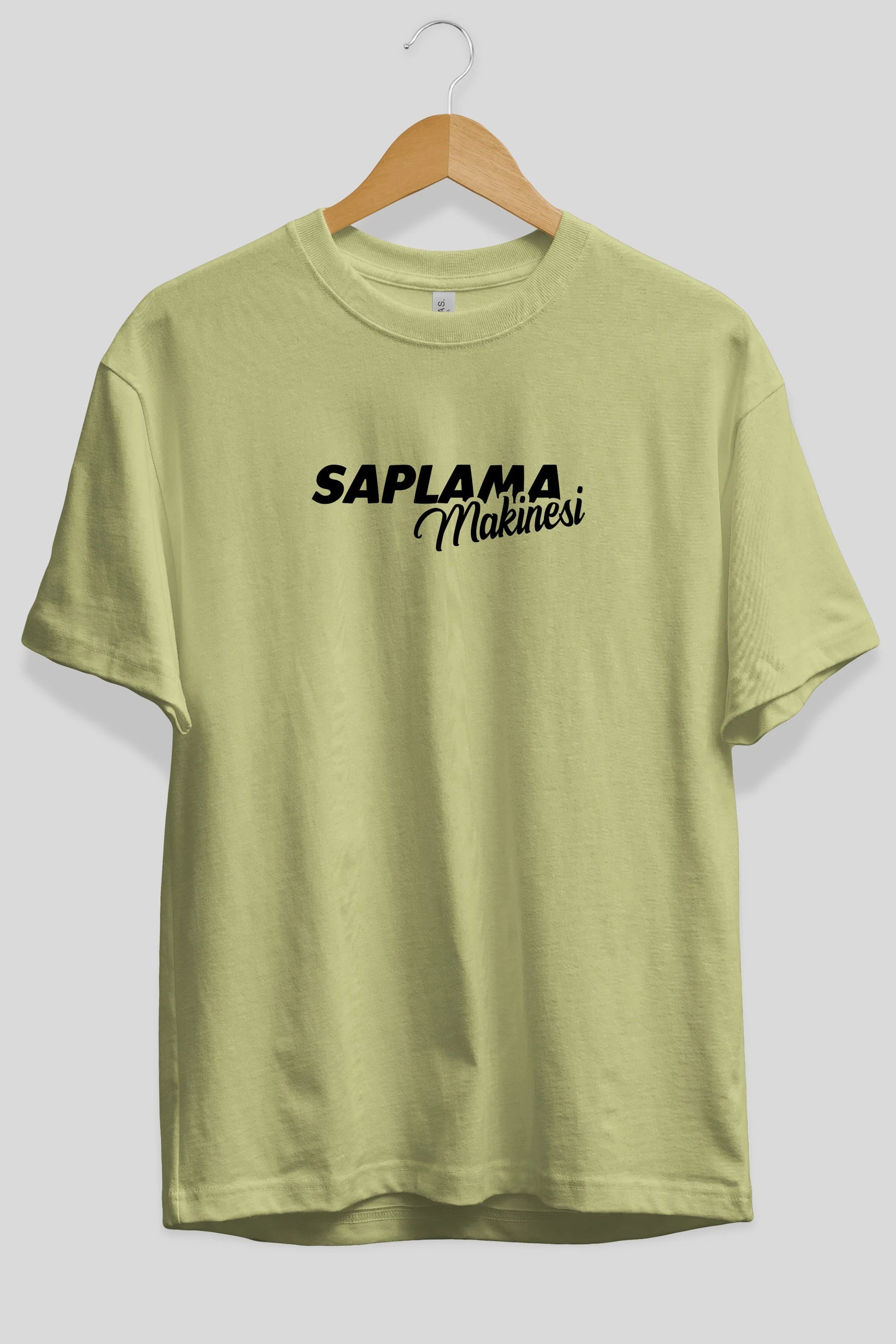 Saplama Makinesi Ön Baskılı Oversize t-shirt %100 pamuk Erkek Kadın Unisex