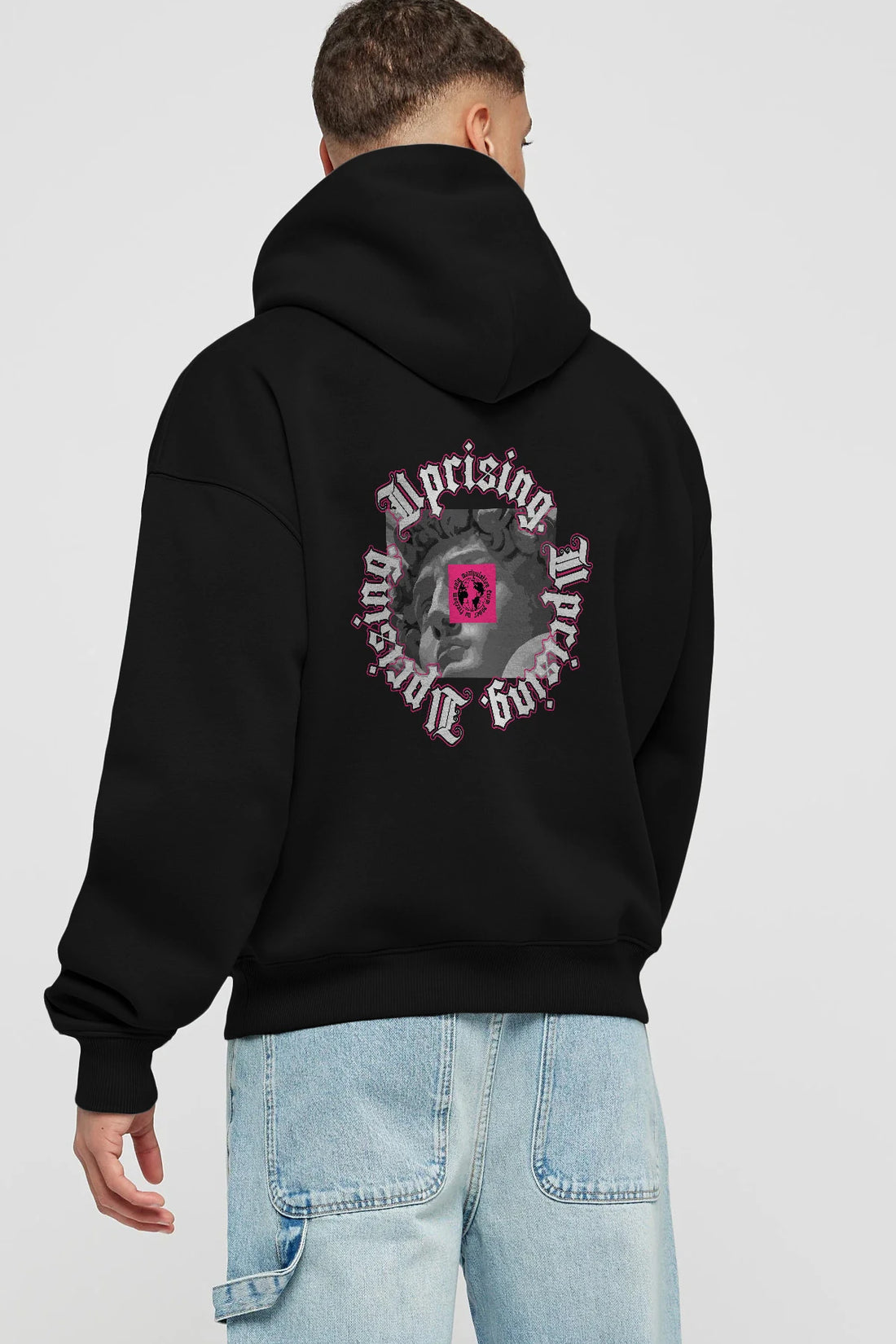 Uprising Arka Baskılı Hoodie Oversize Kapüşonlu Sweatshirt Erkek Kadın Unisex