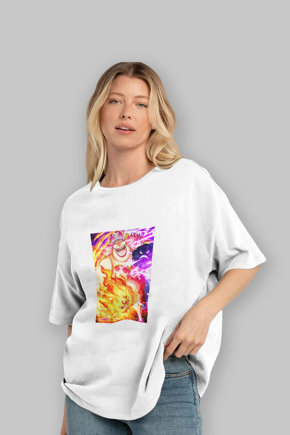 Charlotte Linlin Anime Ön Baskılı Oversize t-shirt Erkek Kadın Unisex