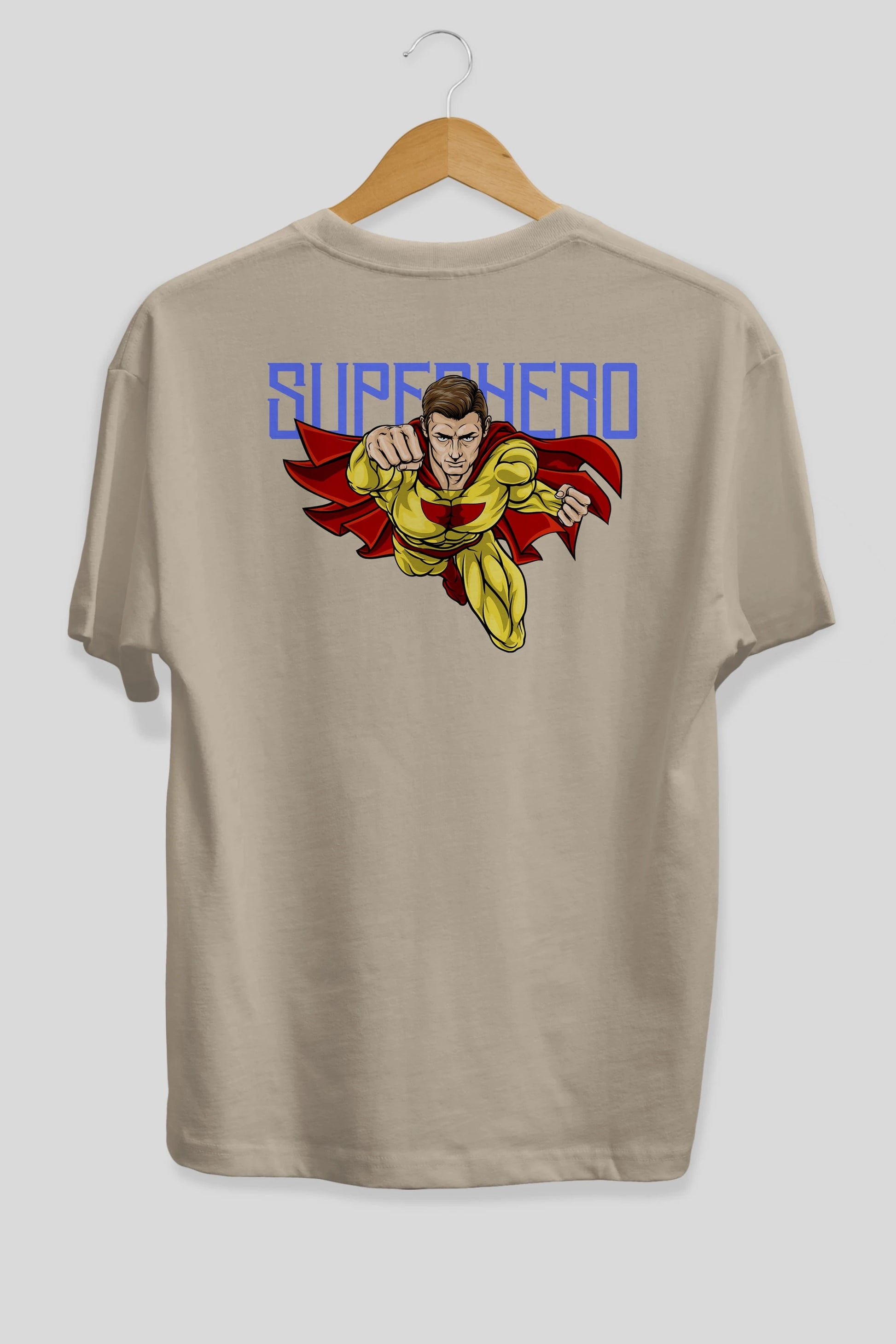 Super Hero Arka Baskılı Oversize t-shirt Erkek Kadın Unisex