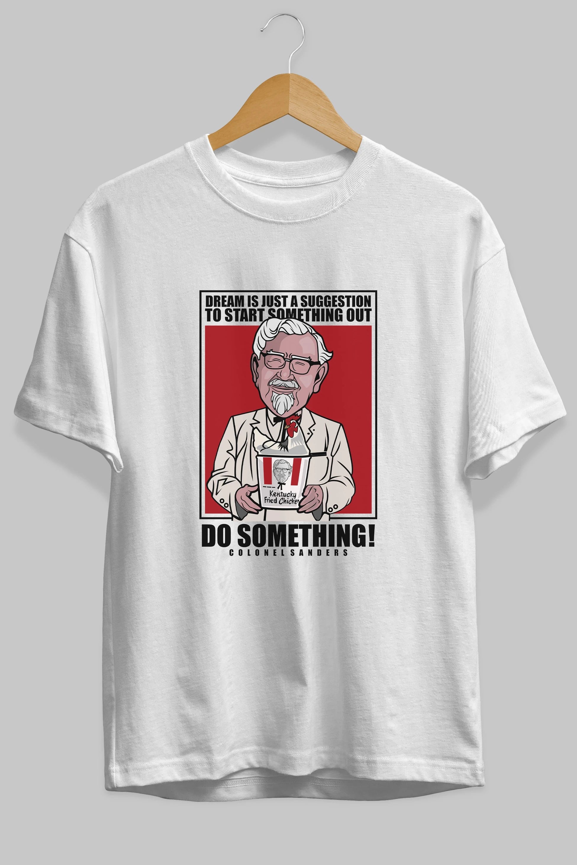 Colonel Sanders Ön Baskılı Oversize t-shirt Erkek Kadın Unisex %100 Pamuk tişort