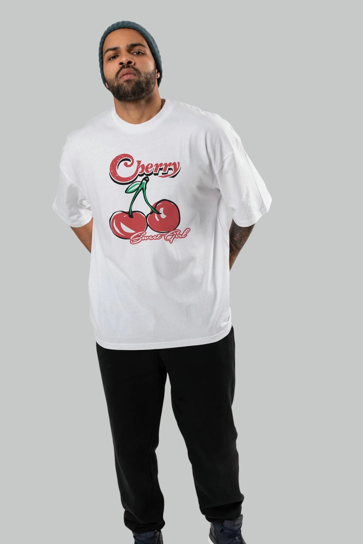 Cherry Cherries 8 Ön Baskılı Oversize t-shirt Erkek Kadın Pamuk Bisiklet Yaka tişort