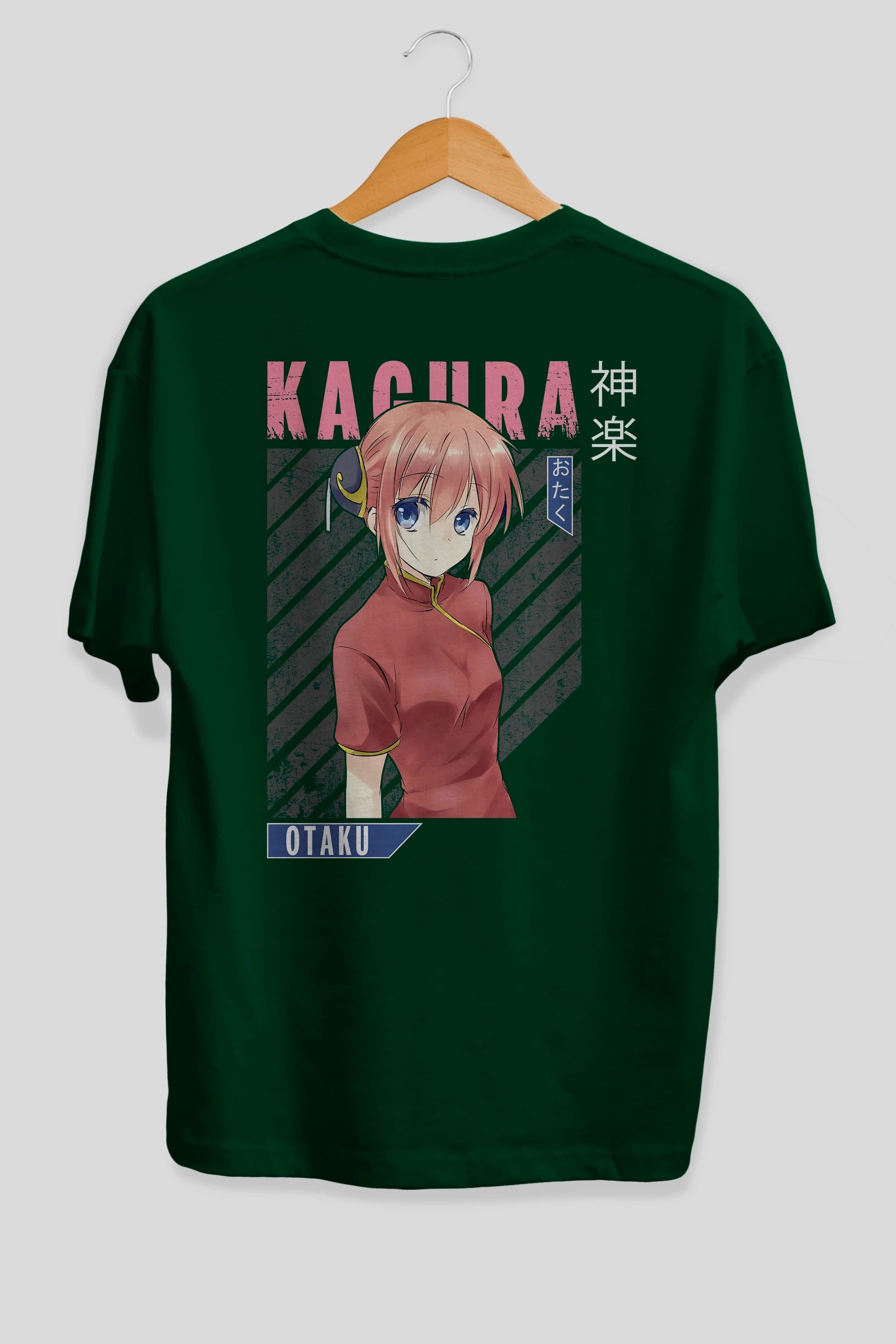 Kagura GINTAMA Anime Arka Baskılı Oversize t-shirt Erkek Kadın Unisex