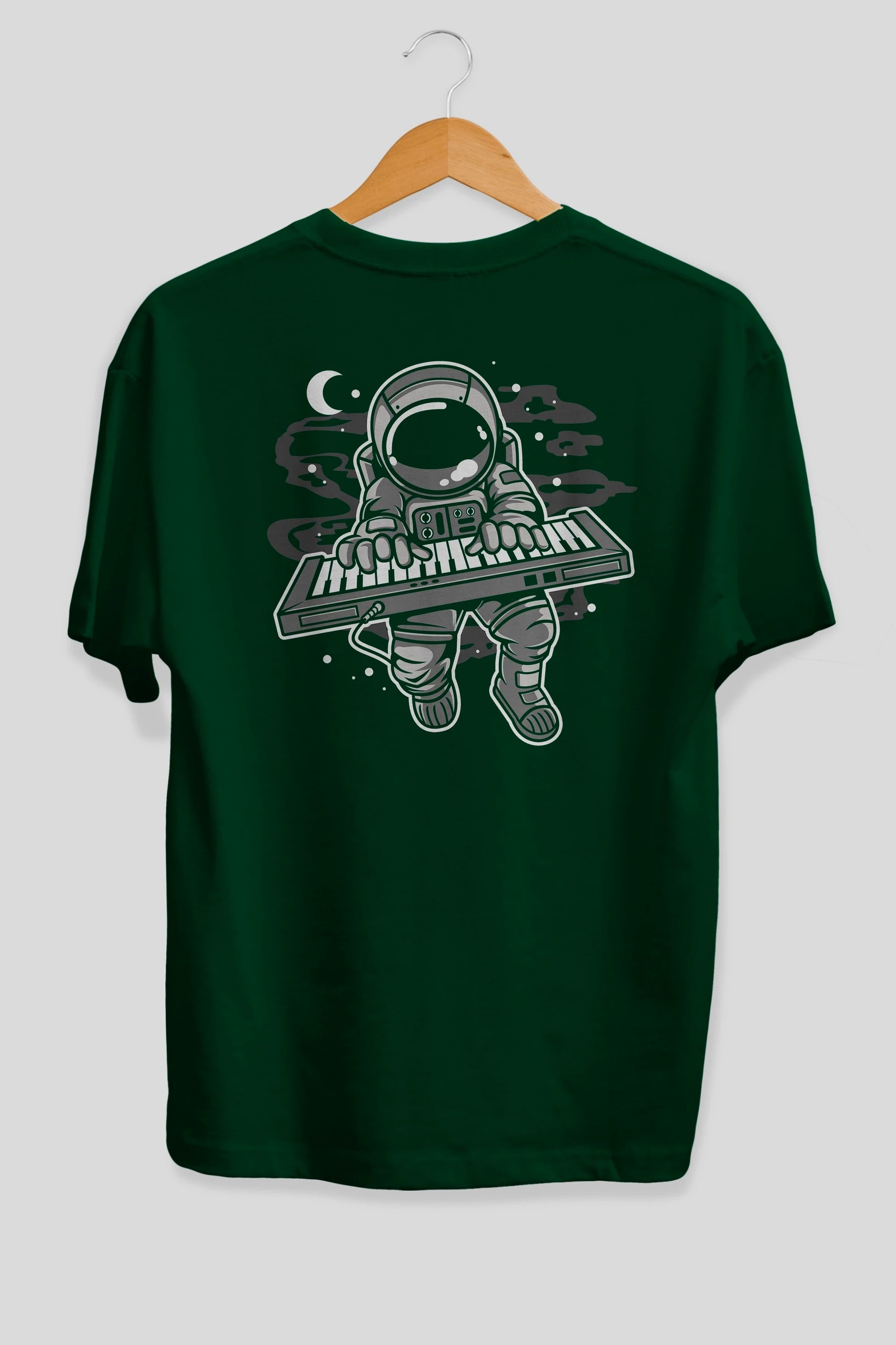 Astronaut Keyboard Arka Baskılı Oversize t-shirt Erkek Kadın Unisex