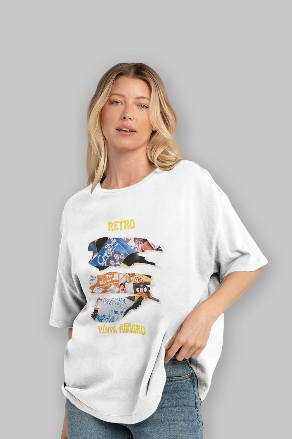 Retro Design Ön Baskılı Oversize t-shirt Erkek Kadın Unisex