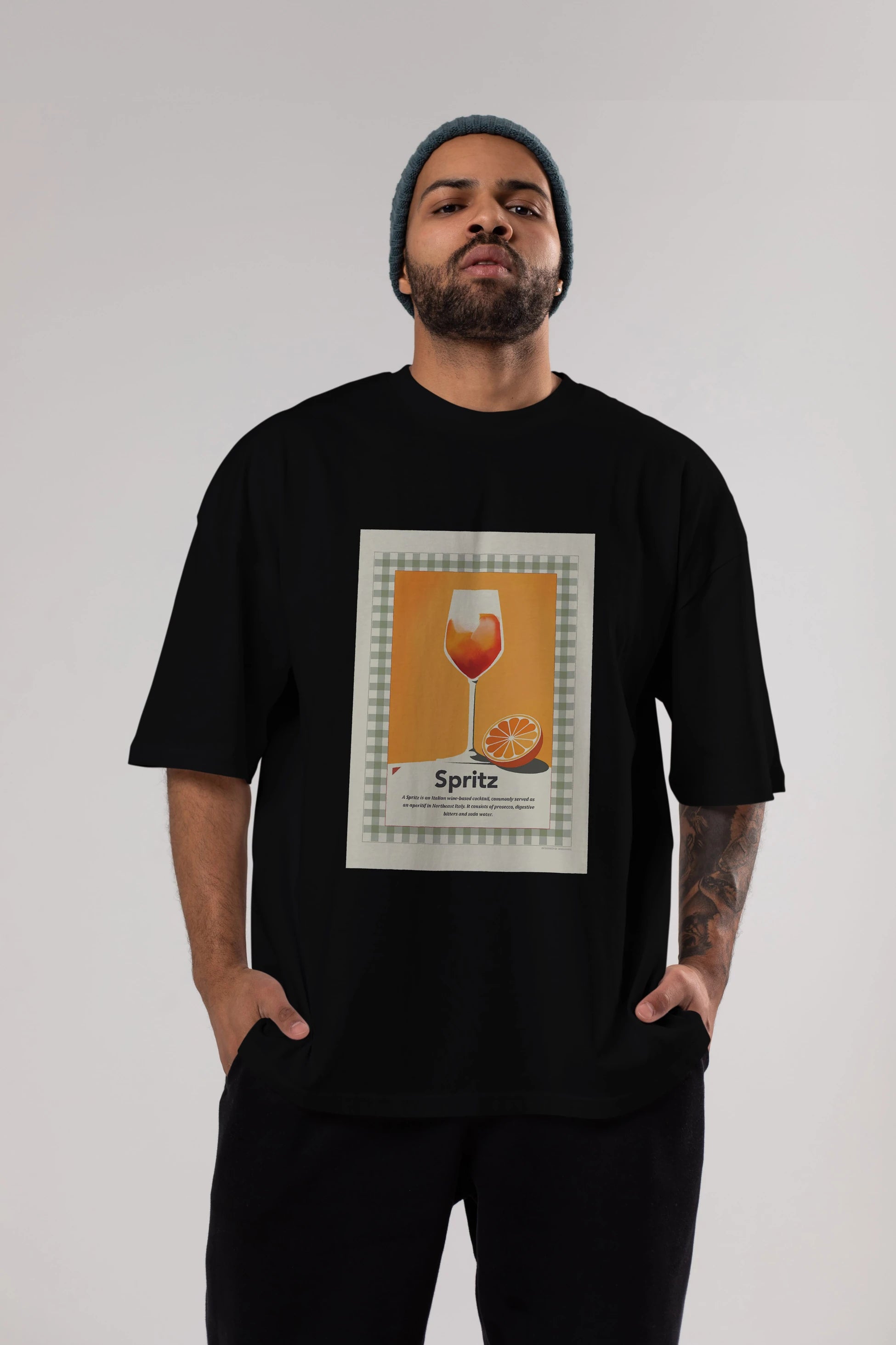 Aperol Spritz 5 Ön Baskılı Oversize t-shirt Erkek Kadın Unisex %100 Pamuk Bisiklet Yaka tişort