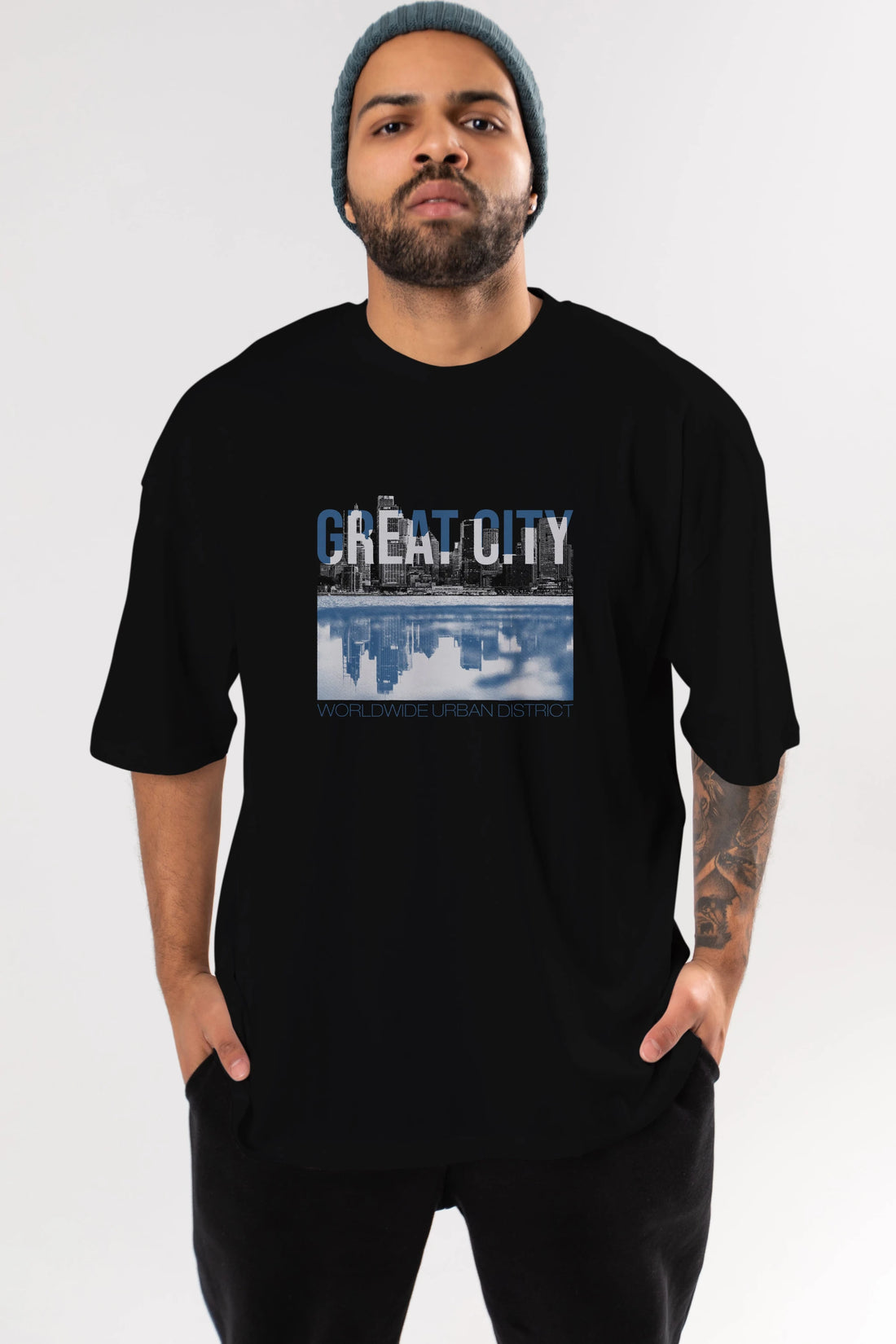 Great City Ön Baskılı Oversize t-shirt Erkek Kadın Unisex