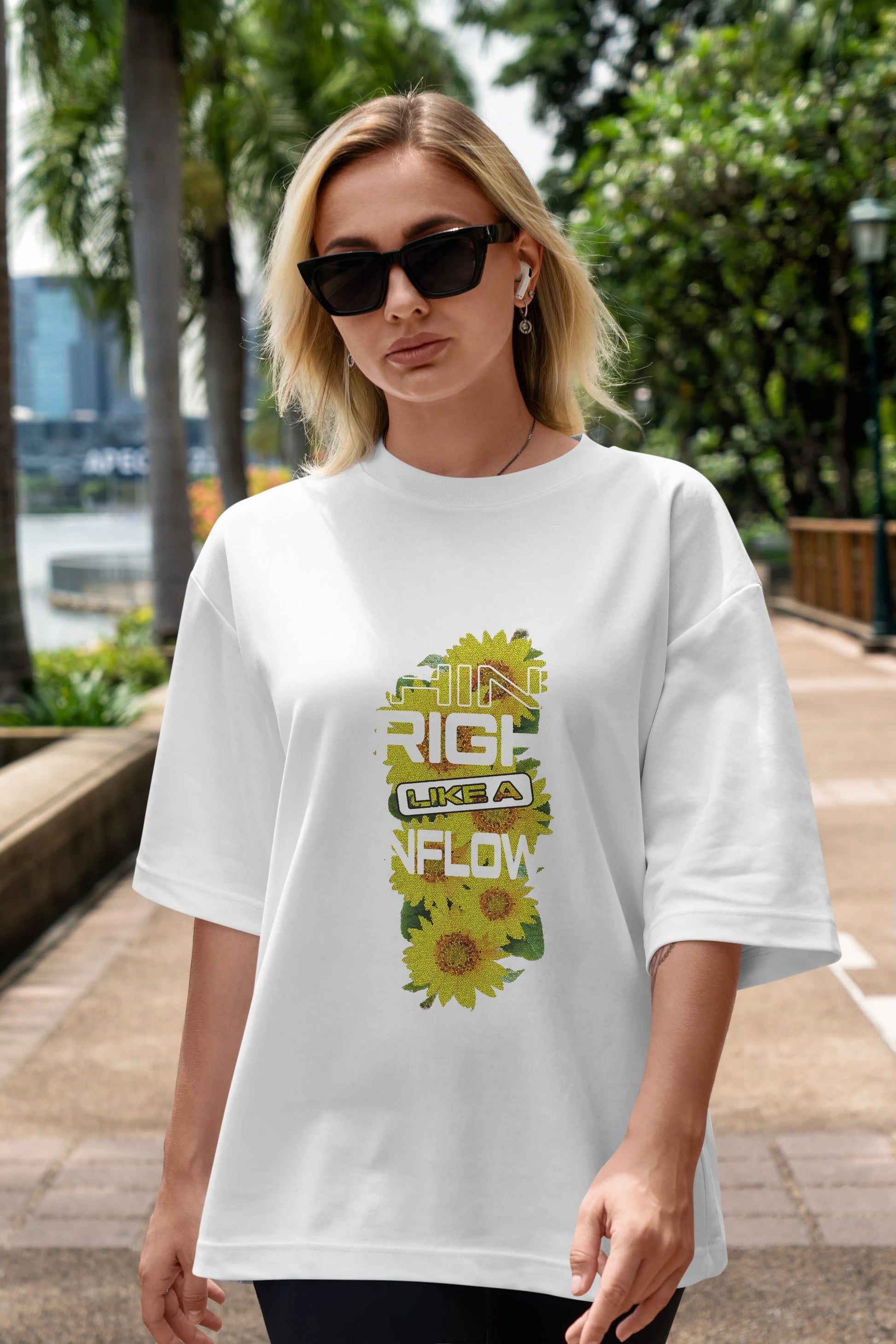 Shine bright like a sunflower Ön Baskılı Oversize t-shirt Erkek Kadın Unisex