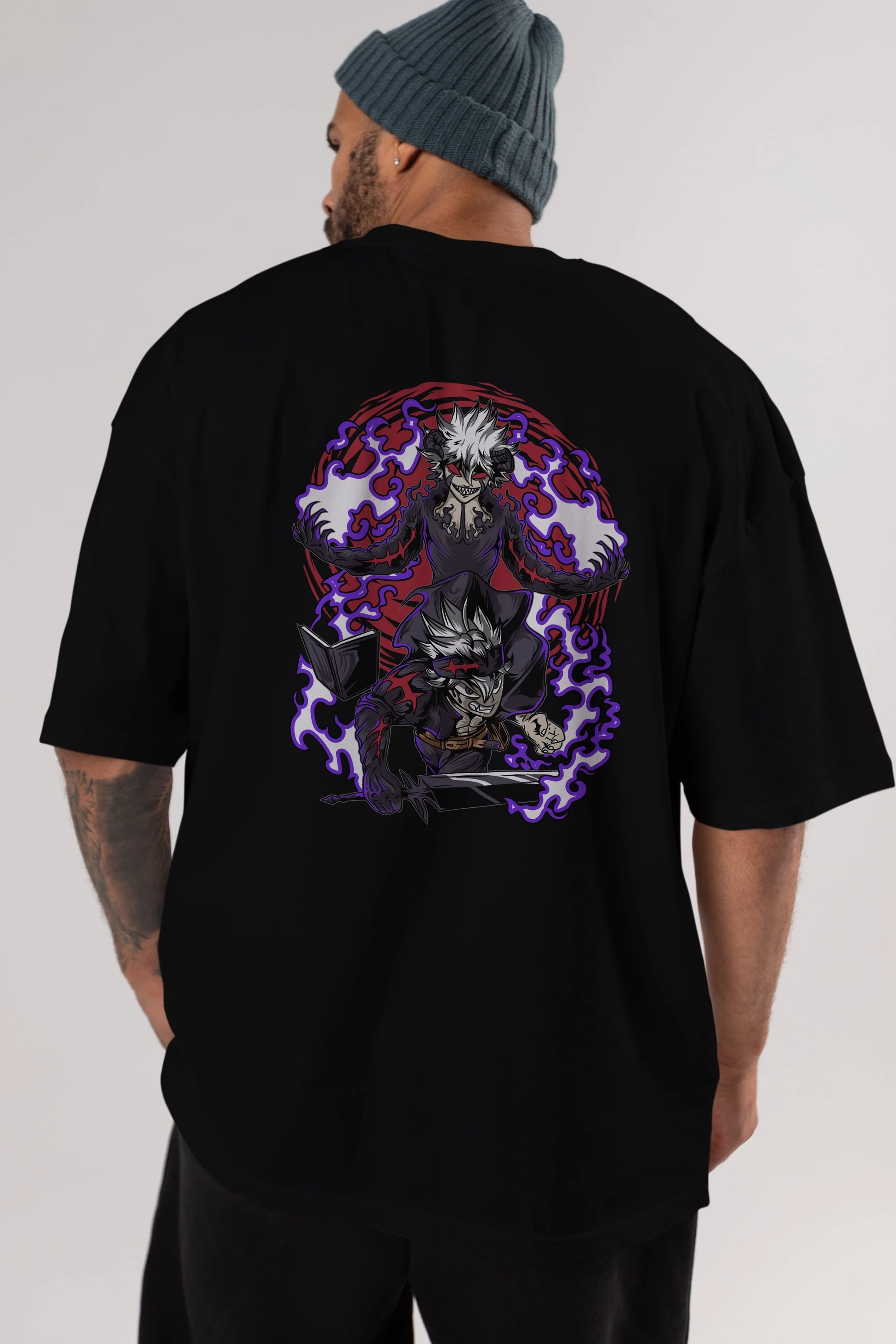 BLACK CLOVER DEVIL UNION Anime Arka Baskılı Oversize t-shirt Erkek Kadın Unisex