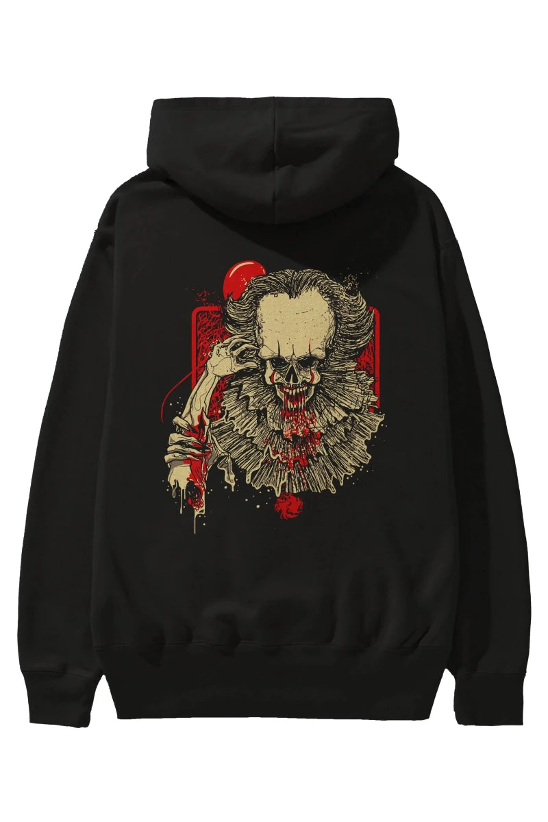 it (2) Arka Baskılı Hoodie Oversize Kapüşonlu Sweatshirt Erkek Kadın Unisex - Cilexi
