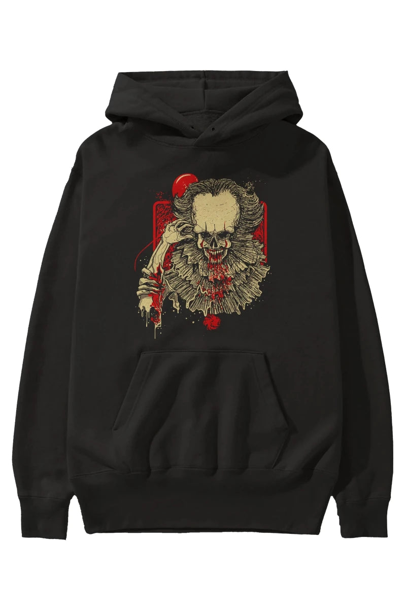 it (2) Ön Baskılı Hoodie Oversize Kapüşonlu Sweatshirt Erkek Kadın Unisex - Cilexi