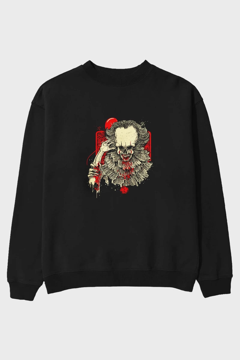 it (2) Ön Baskılı Oversize Sweatshirt Erkek Kadın Unisex - Cilexi