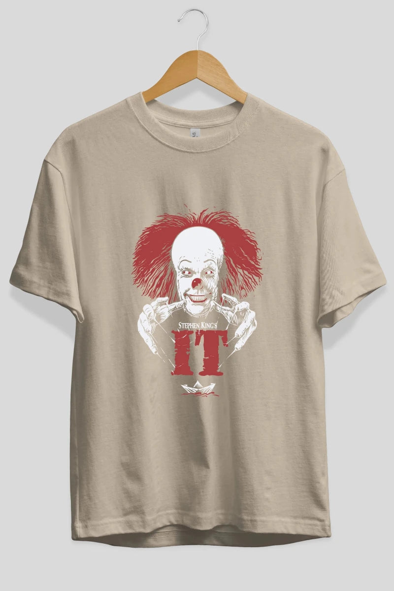 it Ön Baskılı Oversize t-shirt Erkek Kadın Unisex %100 Pamuk Bisiklet Yaka tişort - Cilexi