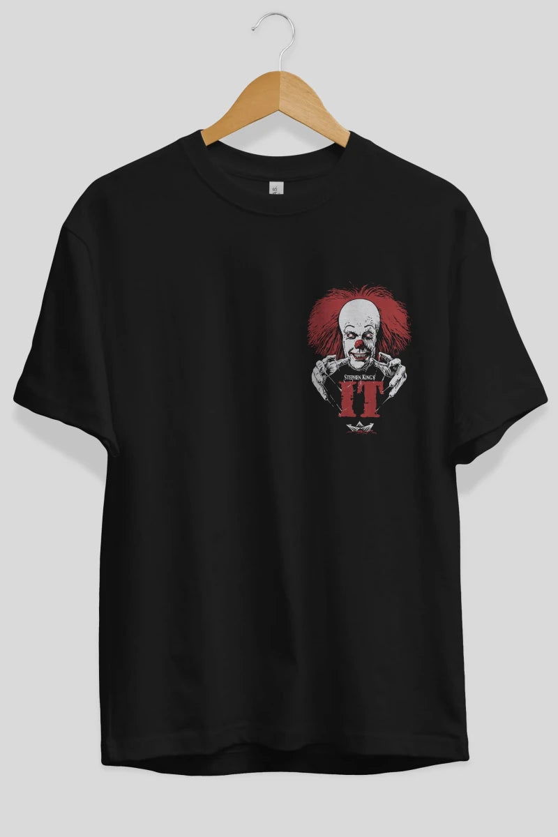 it Ön Sol Baskılı Oversize t-shirt Erkek Kadın Unisex %100 Pamuk Bisiklet Yaka tişort - Cilexi