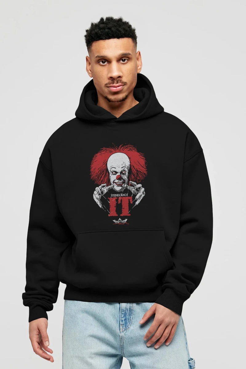 it Ön Baskılı Hoodie Oversize Kapüşonlu Sweatshirt Erkek Kadın Unisex - Cilexi