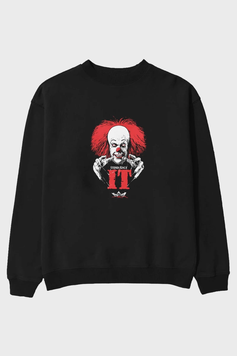 it Ön Baskılı Oversize Sweatshirt Erkek Kadın Unisex - Cilexi