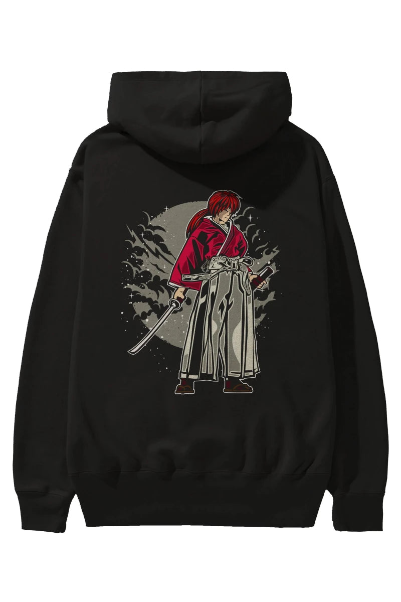 kenshin Arka Baskılı Hoodie Oversize Kapüşonlu Sweatshirt Erkek Kadın Unisex - Cilexi