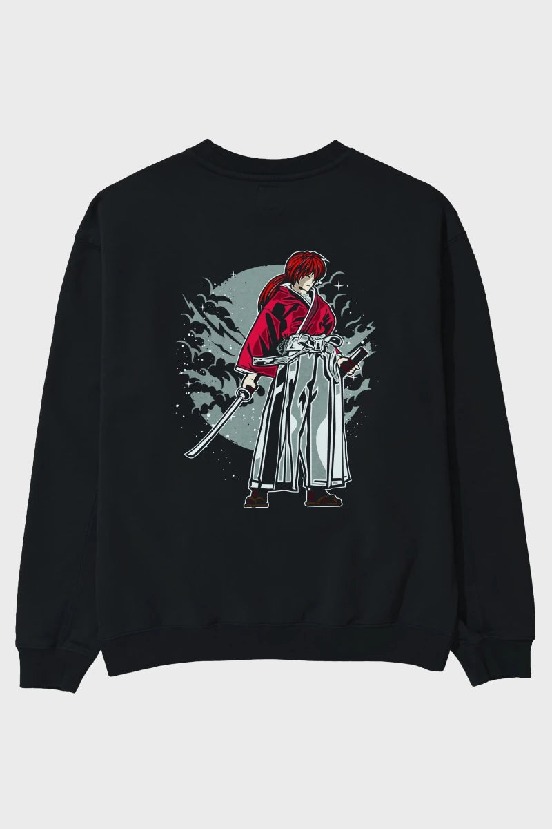 kenshin Arka Baskılı Oversize Sweatshirt Erkek Kadın Unisex - Cilexi