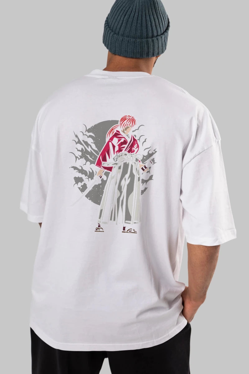 kenshin Arka Baskılı Oversize t-shirt Erkek Kadın Unisex %100 Pamuk - Cilexi