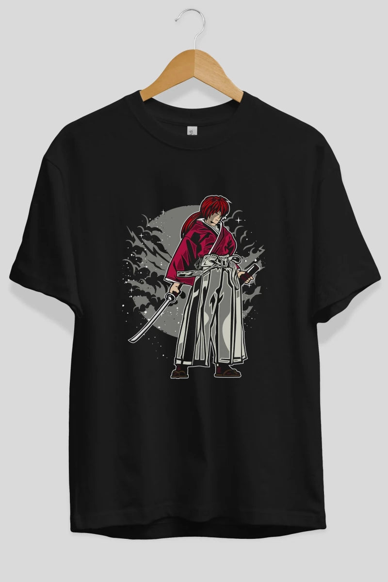 kenshin Ön Baskılı Oversize t-shirt Erkek Kadın Unisex %100 Pamuk tişort - Cilexi