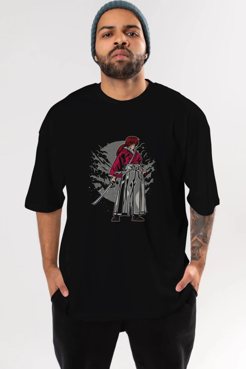 kenshin Ön Baskılı Oversize t-shirt Erkek Kadın Unisex %100 Pamuk tişort - Cilexi