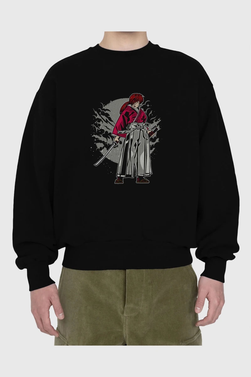 kenshin Ön Baskılı Oversize Sweatshirt Erkek Kadın Unisex - Cilexi
