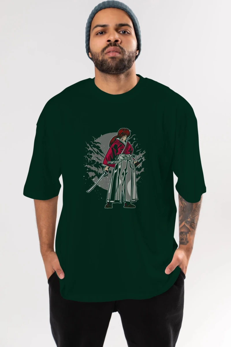 kenshin Ön Baskılı Oversize t-shirt Erkek Kadın Unisex %100 Pamuk tişort - Cilexi