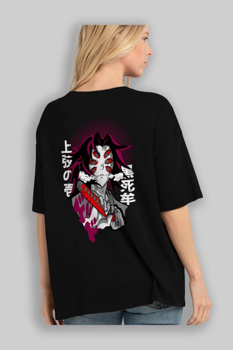 kokushibo DEMON SLAYER Anime Arka Baskılı Oversize t-shirt Erkek Kadın Unisex - Cilexi
