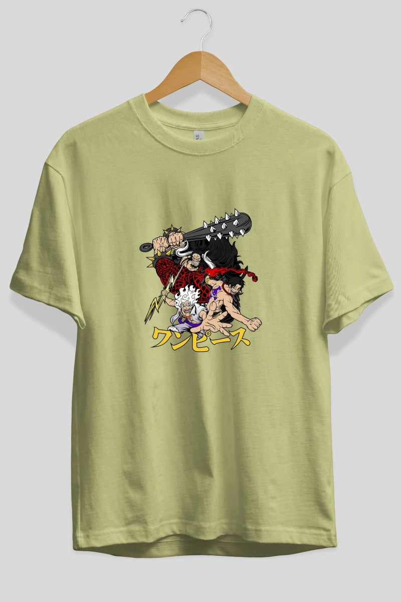 luffyacekaido Anime Ön Baskılı Oversize t-shirt %100 pamuk Erkek Kadın Unisex - Cilexi